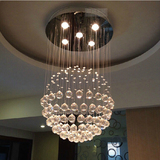 君圆球形水晶灯吸顶吊线灯客厅餐厅卧室LED简约现代楼梯灯饰灯具
