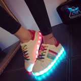 新款七彩学生高帮发光鞋LED灯充电情侣鞋个性男女运动单鞋闪光鞋