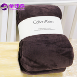 美国原单出口专柜CK珊瑚绒大号被法兰绒毛毯床单盖被空调毯子正品