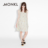 MONKI2016年春夏新品 V字领钮扣装饰吊带连衣裙 0417165