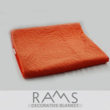 现代简约样板房沙发床尾搭巾休闲毯 几何六边形绗棉绣花盖毯披毯