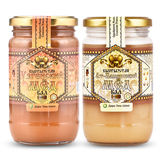吉尔吉斯斯坦野生土蜂蜜进口百花蜂蜜白蜜450g+乌兹根蜜500g瓶装