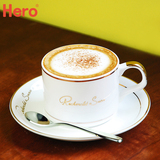 hero 咖啡杯 皇家金黄欧式骨瓷咖啡杯子套装陶瓷咖啡杯碟配咖啡勺