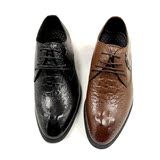 AAA正品系带头层牛皮鳄鱼纹脚趾痕商务办公室男鞋真皮鞋N55190752