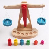 蒙氏教具蒙台梭利早教木制儿童数字天平称玩具算术天平组2-7岁