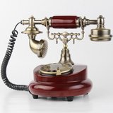高档仿古电话机 欧式实木复古电话机旋转盘时尚创意家用固定电话