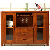 榆木备餐柜全实木餐边柜现代中式储物柜厨房茶水柜小户型酒杯柜