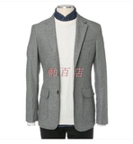 韩国专柜正品代购 ZIOZIA 商务绅士 男士棉麻休闲灰色西服外套