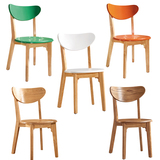 北欧宜家餐椅书桌椅田园实木椅子现代简约靠背家用椅西餐绿色椅