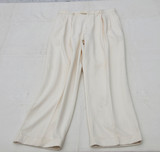 K10外贸 高端白色重磅真丝男裤长裤直筒裤 桑蚕丝商务休闲西裤
