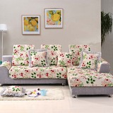 实木沙发坐垫欧式叶子花卉双面田园时尚布艺沙发垫绿色组合小碎花