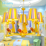 儿童房吊灯欧美式创意卡通长颈鹿卧室男小孩动物宜家地中海灯饰具