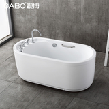 观博独立式单人多尺寸亚克力浴缸五件套浴盆带下水GBM6019包邮