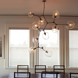 北欧创意DNA分子玻璃吊灯后现代简约样板间客厅餐厅网咖枝形吊灯