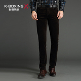 K-boxing/劲霸灯芯绒保暖休闲裤 男士修身小脚加厚长裤 CQZU4310
