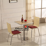 现代简约 餐桌椅组合饭店小吃店咖啡厅餐桌餐椅 不锈钢底盘可订做