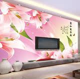 百合花家和万事兴电视背景墙纸大型3d立体壁画客厅卧室沙发0244
