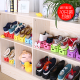 纳美嘉可调节双层鞋架鞋柜塑料鞋架特价创意简易收纳架10只装