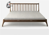 新中式实木床简约现代布艺1.8双人床 样板房酒店会所卧室组合定制