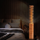 设计师艺术北欧宜家简约木制落地灯 客厅卧室书房实木创意LED灯具