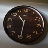 20英寸特大中式时钟简约大壁钟实木挂钟酒店大厅客厅木质挂表圆形