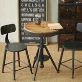 【铁之家】美式乡村复古实木做旧桌椅咖啡厅吧台椅休闲户外餐桌椅