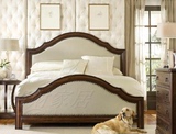 美式实木真皮床 后现代地中海欧式软包床 卧室家具1.8米双人床