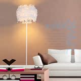 水晶羽毛立式落地台灯客厅创意卧室床头灯美式现代简约书房落地灯