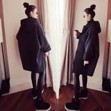 2015冬季新款韩国显瘦中长款棉衣女宽松保暖连帽面包服外套大衣潮