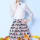 2015新款秋装显瘦韩版上衣娃娃领长袖时尚气质带领打底衫雪纺衫女
