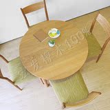宏发橡木纯实木圆餐桌北欧圆桌现代简约圆形餐桌白橡木日式家具圆