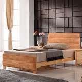 床多多橡木家具1.2 1.5米儿童床实木床单人床浅色小床9A05#直销