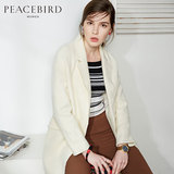 太平鸟女装2016春季羊毛呢外套优雅气质茧型中长款大衣A1BB51118
