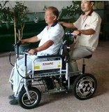 包邮轻便折叠残疾人老年人悍马电动轮椅代步车 便携 双人双控带座