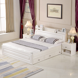 储物床高箱床简约白色带抽屉多功能1.5米1.8米双人床板式收纳床