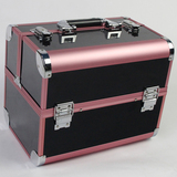 32cm粉黑大号专业化妆箱化妆包化妆盒收纳盒化妆工具首饰盒手提箱