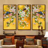 中式装饰画客厅三联沙发背景墙挂画现代卧室餐厅玄关过道竖版壁画
