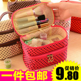 韩国双层大容量化妆包 手提大号化妆品箱收纳盒小方包