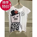 曼娅奴专柜正品代购2016年夏亲子装搞怪卡通印花T恤MG2KA052