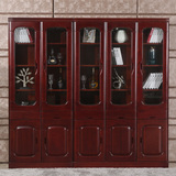 水曲柳展示柜陈列柜书柜二门三门书柜组合玻璃门置物柜全实木书柜