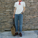 日系美式复古rrl 工装纯色男女圆领打底T恤基本阿美咔叽简单短袖