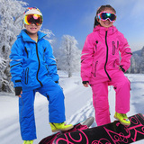 2015新款儿童滑雪服套装 防风保暖防水男女儿童两件套休闲棉服
