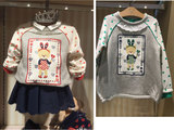 2015冬女童儿童加绒圆领套头卫衣MA54941M PCMA54941M 双十二特价