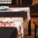 汉尚 全棉布餐桌旗桌布隔热桌垫布艺现代简约茶几桌布长方形定做