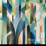 双联蓝色曲线现代简约田园地中海挂画玄关客厅创意抽象装饰画墙画