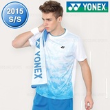 韩国代购专柜正品尤尼克斯yonexs羽毛球服男海蓝渐色速干T恤直邮
