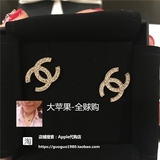 香港代购 Chanel 香奈儿耳钉 小香双C耳钉水钻耳钉 附小票 A42175