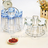 彩色玻璃杯套装玻璃杯子家用泡茶杯子耐热无盖加厚欧式创意喝水杯