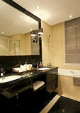 欧式田园双盆浴室柜组合长方形洗面盆组合一体柜台上盆挂墙洗手盆