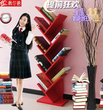 包邮简易创意树形书架办公落地书架学生儿童书架装饰架展示置物架